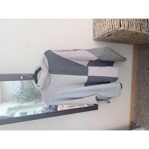 Cozy Colorblock Turtleneck Poncho Sweater